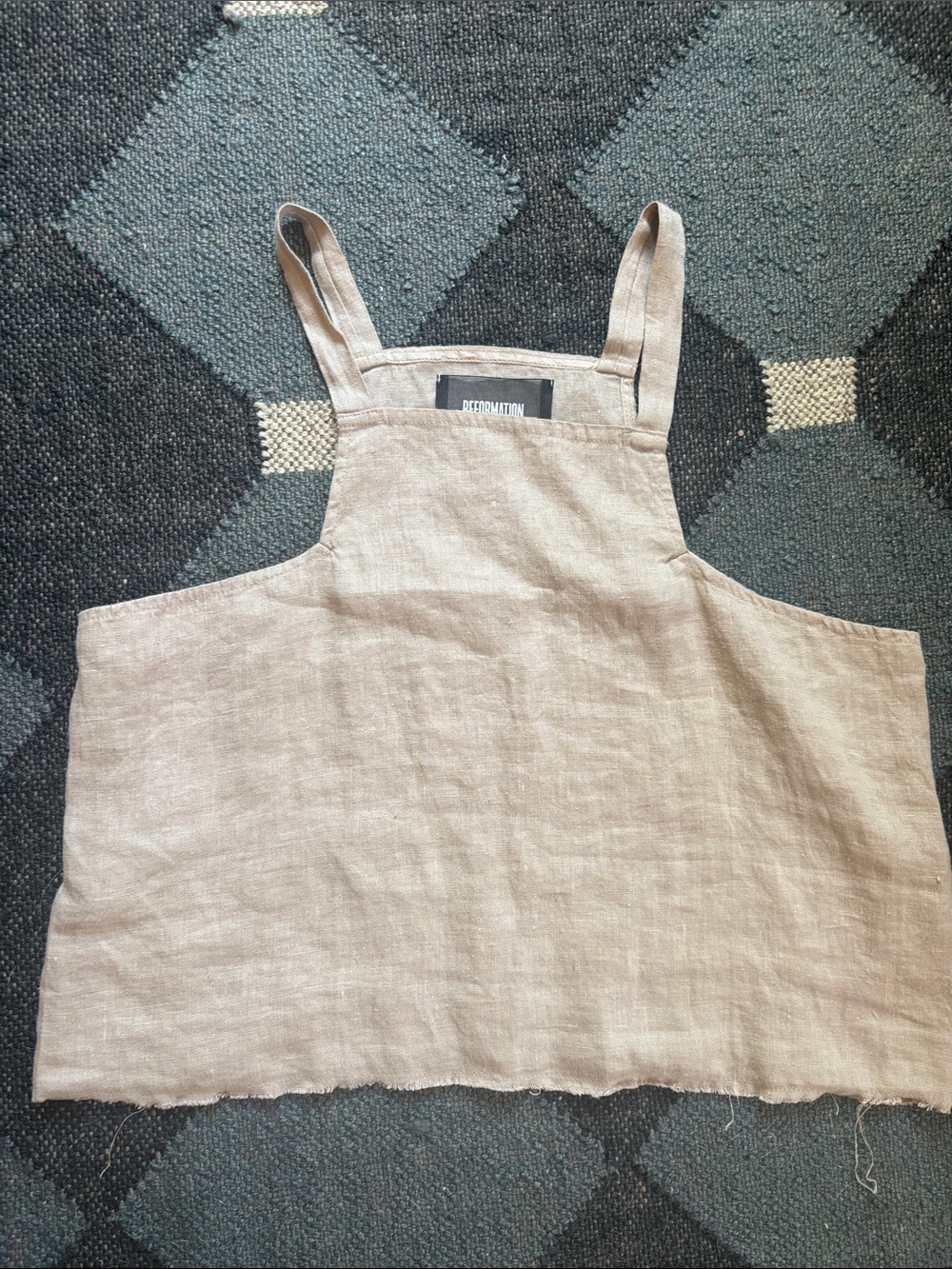 Reformation Linen Tank Top in Taupe